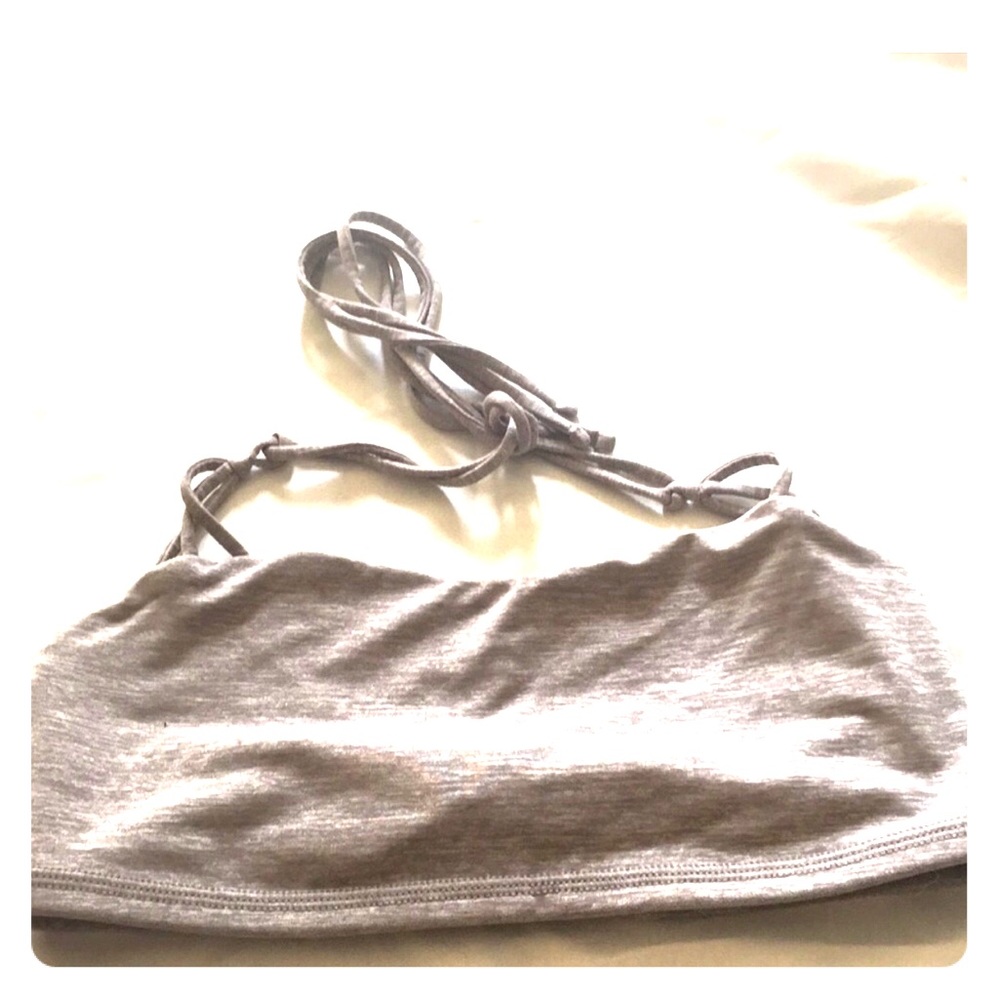 Lululemon Silver Halter Tie Sports Bra Silver
